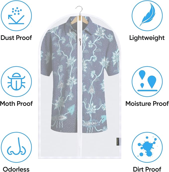 BALEINE 48'' Translucent Garment Bags, 2 Packs PEVA Dress Bag - Image 3
