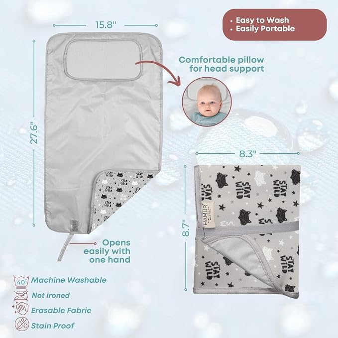 HAMUR HOME Portable Baby Changing Pad – Waterproof, Foldable & Lightweight - Image 3