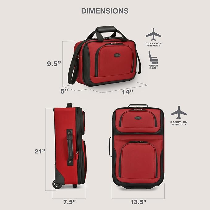 U.S. Traveler Rio Fabric Expandable Carry-on Luggage, Rolling Suitcase - Image 5