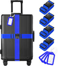 8 Pack Luggage Straps and Tags Set, Luggage Straps by Gostwo