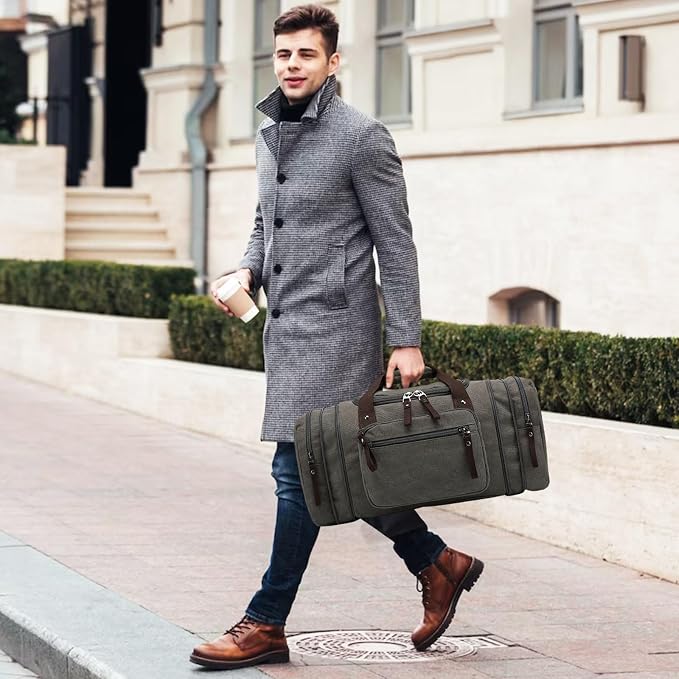 Felipe Varela Duffle Bag for Men, Expandable Canvas Duffel Bag for Travel - Image 7
