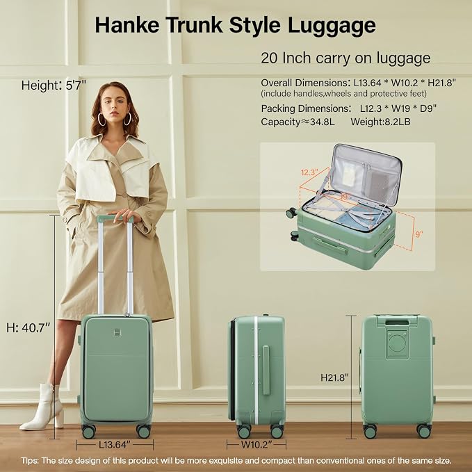 Hanke 20 Inch Carry On Luggage - Image 2