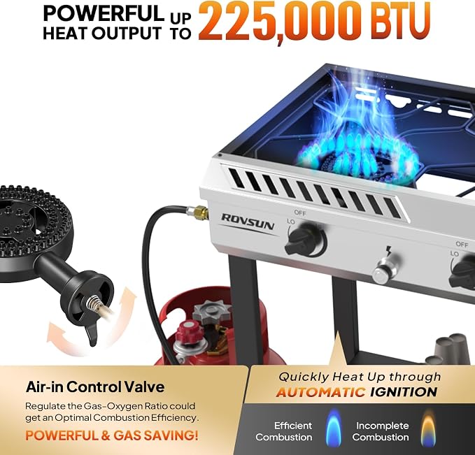 ROVSUN 3 Burner Outdoor Propane Burner - Image 2