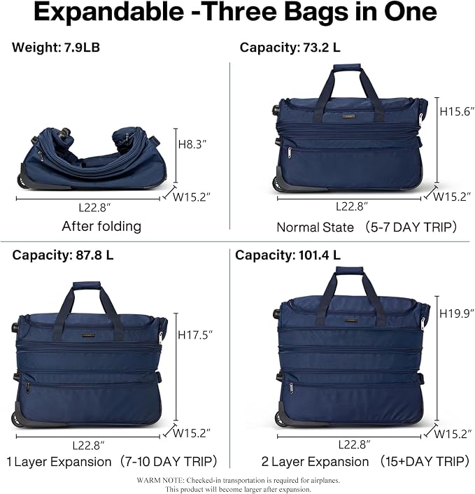 Hanke Large Expandable checked Luggage Suitcases - Image 2
