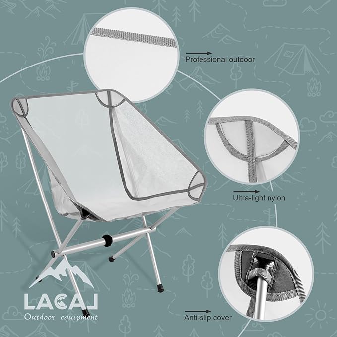 Ultra-Light Folding Camping Chair, All-Aluminum Frame, Surper Breathable Fabric - Image 4