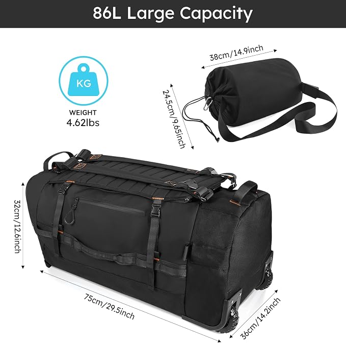 86L 30” Folding Duffle Backpack - Image 3