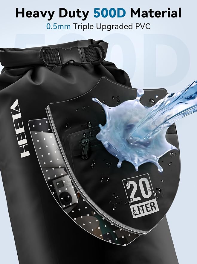 HEETA Waterproof Dry Bag with Front Zippered Pocket - Image 4