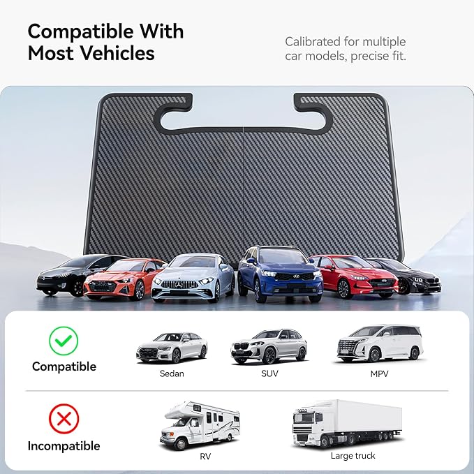 YONZEE 2-in-1 Car Steering Wheel Desk Tray & Car Seat Gap Filler Organizer – - Image 9