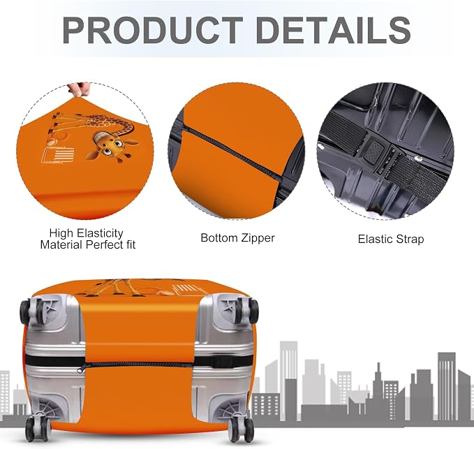 ANNA QUEEN Giraffe Fun Luggage Cover, Playful Giraffe Design - Image 4