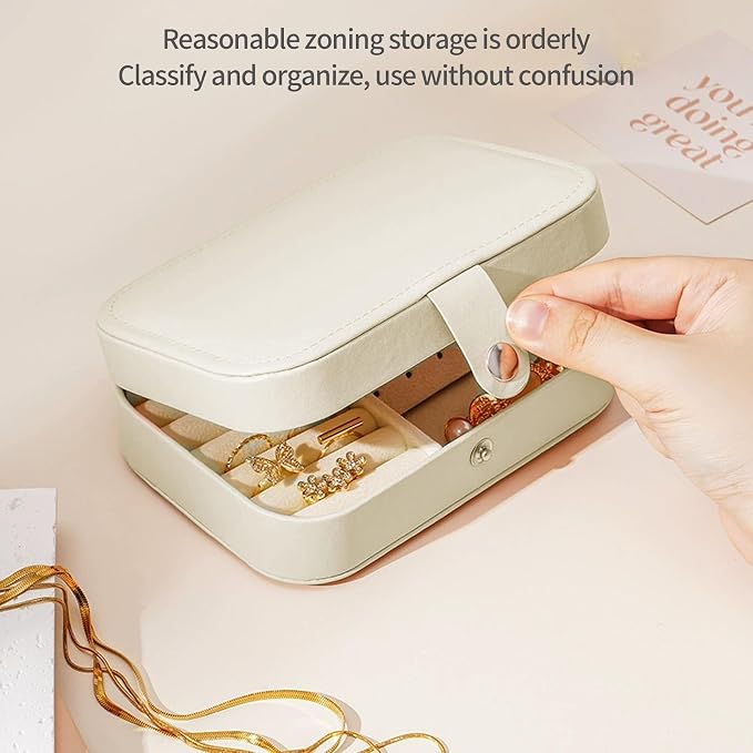 Travel Jewelry Box, Jewelry Travel Case, Small Jewelry Box, 2 Layer Travel - Image 3