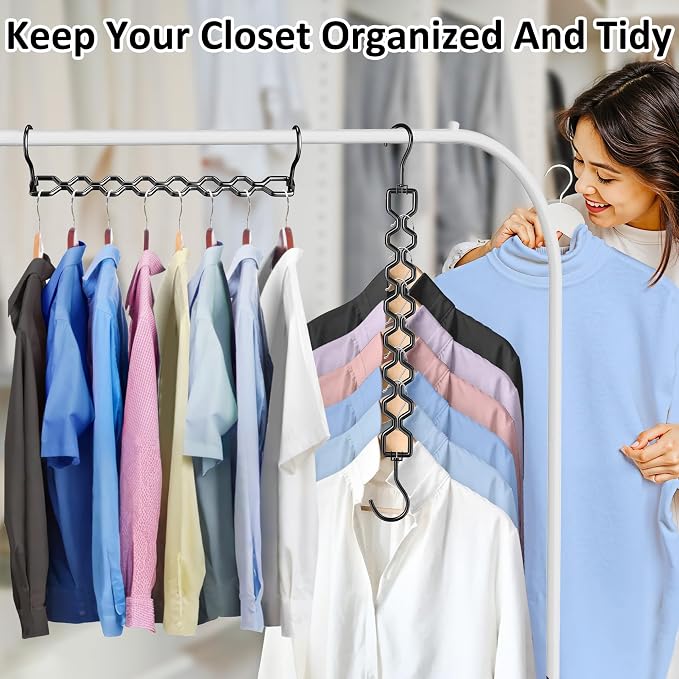 12 Pack Space Saving Hangers for Clothes, Heavy Duty 30Lbs Capacity Magic - Image 6
