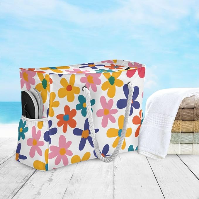 senya Large Beach Bags Totes Canvas Tote Shoulder Bag Soft Wave Water Resistant - Image 5