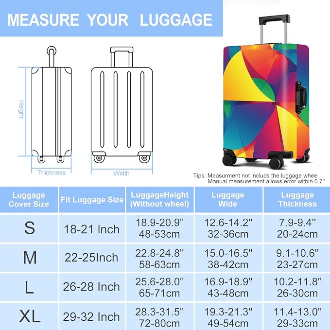 Luggage Cover Washable Suitcase Protector Anti-Scratch, Stretchable Fit - Image 6