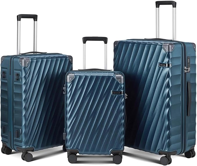 Luggage sets 3 piece with Spinner Wheels, PC Hard Shell Travel Luggage by Unknown