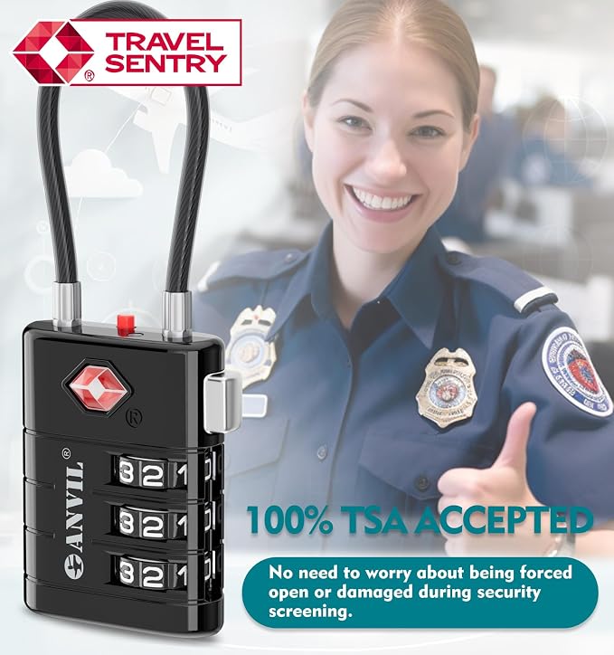 ANVIL TSA Approved Luggage Locks – High Security TSA008 Combination Travel Locks - Image 8
