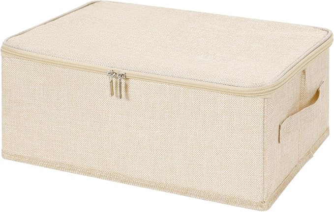 ANMINY 3PCS Storage Bins with Zipper Lids 13 Qt Lidded Fabric Storage Boxes - Image 2
