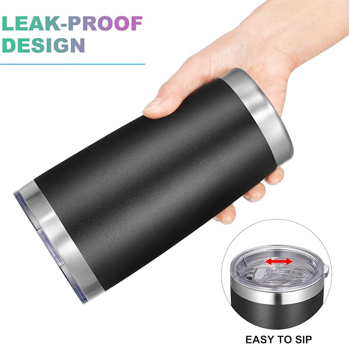 VEGOND 20oz Tumbler with Lid and Straw Stainless Steel Tumbler Cup Bulk Vacuum - Image 3