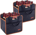 2 Pack 9 Bottle Wine Tote Bag, Insulated Thermal Padded Wine Carrier Tote by Foyego
