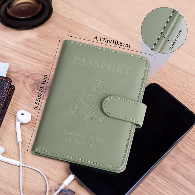 TIGARI Passport Holder for Travel Women Men, PU Leather Waterproof RFID - Image 5
