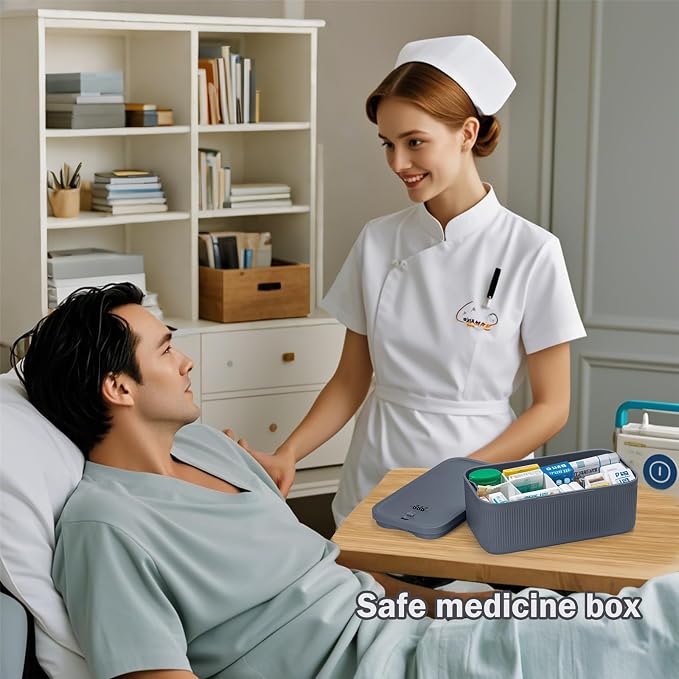 SANIDIKA Lockable Storage Box, Medicine Lock Box, Medical Lockbox, Cell Phone - Image 7