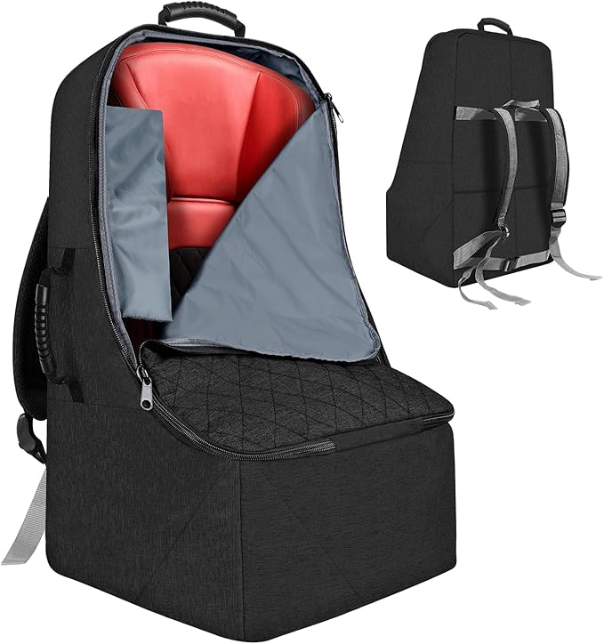 Padded Car Seat Travel Bag for Airplane, Heavy Duty Backpack for Air Travel by ZRRAJOY
