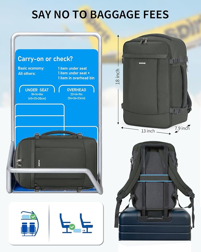 ECOHUB Travel Backpack for Men Women, Carry on Backpack - Image 2