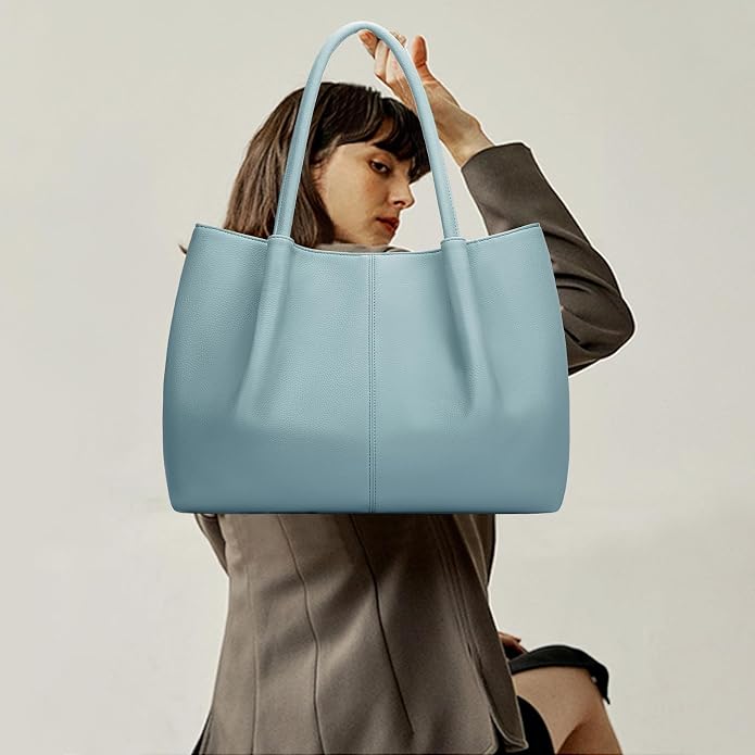 KKXIU Tote Bag for Women Vegan Leather Shoulder Purse Large Capacity Travel Bag - Image 4
