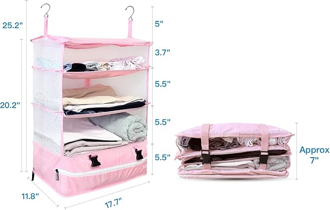 Grand Fusion Stow-N-Go Travel Luggage Organizer – Portable Hanging Travel - Image 5