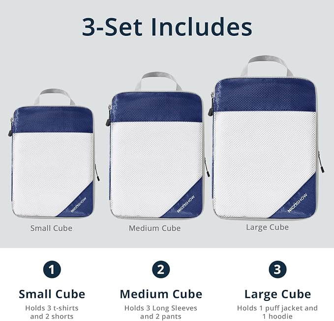 3 Set Compression Packing Cubes - Image 3
