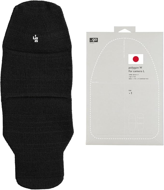 Camera Cover, Polygon W, Made in Japan, L size, Dark Gray by PACKINGKNIT_GO