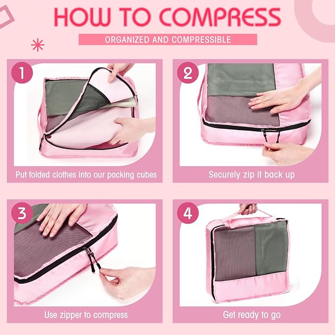 5 Pcs Packing Cubes for Suitcase Large Travel Cubes Carry on Luggage Organizer - Image 4
