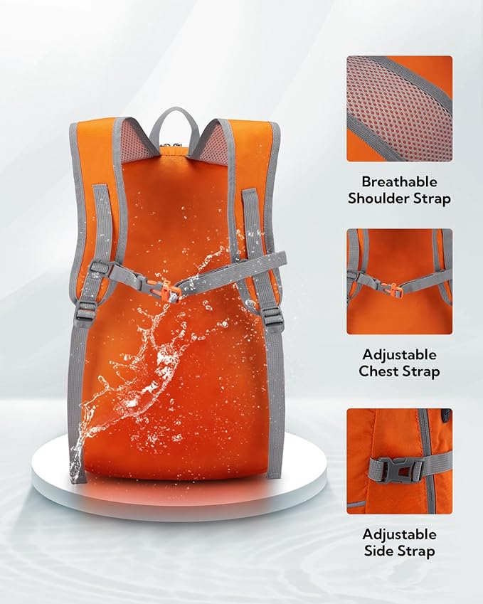 WATERFLY Hiking Foldable Daypack Backpack: 25L Ultra Lightweight Packable - Image 4