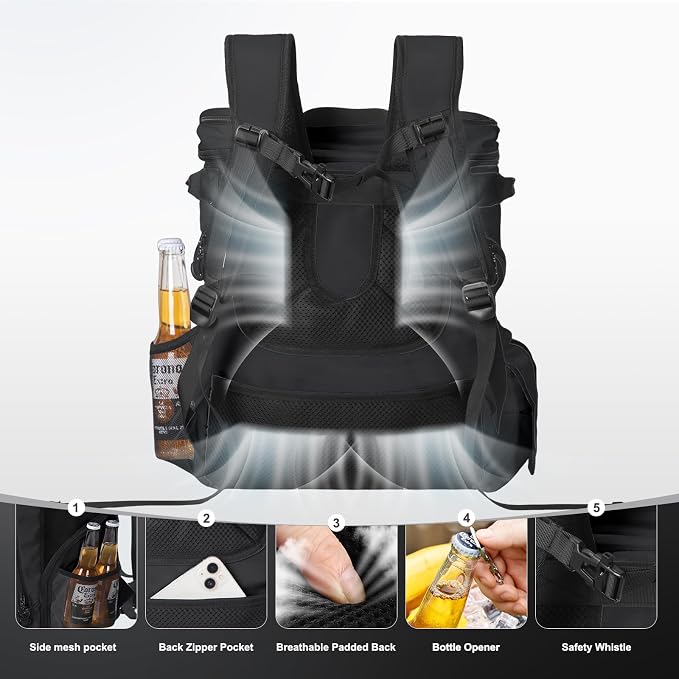 Beach Cooler Backpack for Men 36cans Insulated Backpack Cooler Lunch Bag for - Image 5