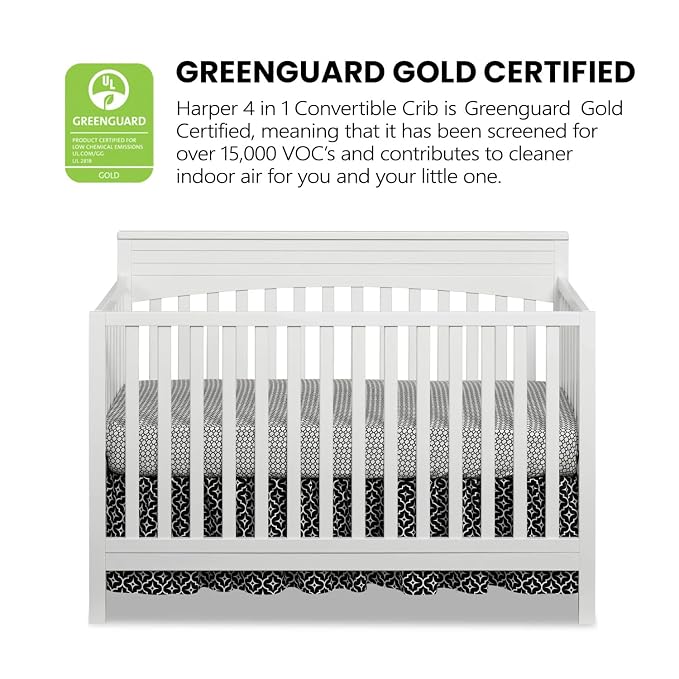 Oxford Baby Harper 4-in-1 Convertible Crib, Snow White - Image 6