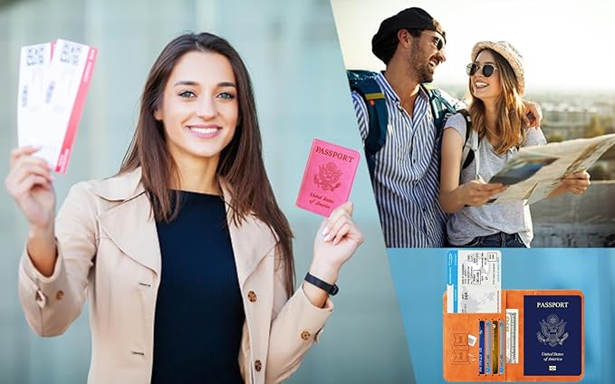 Passport Holder Cover Wallet Travel Essentials RFID Blocking Leather Card Case - Image 8