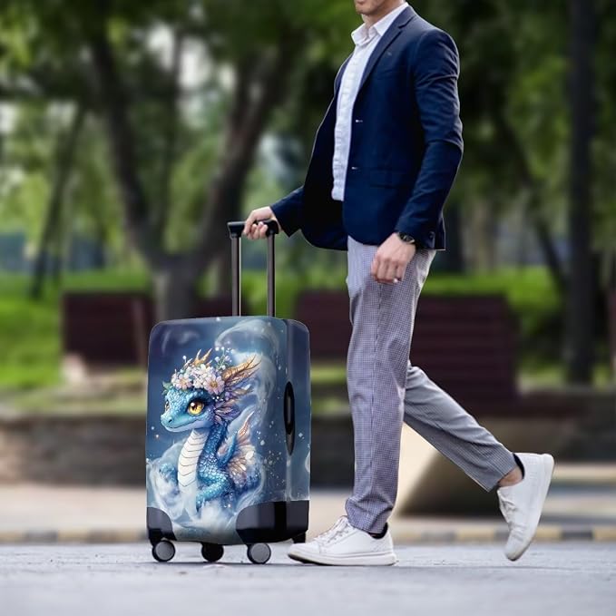 Dragon Luggage Cover Universal Fit 22-25 Inch Anti-Slip Elastic Spandex - Image 3