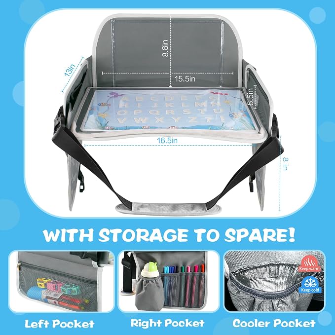 MENZOKE Kids Travel Tray for Boys or Girls, Travel Tray for Kids Car Seat - Image 5