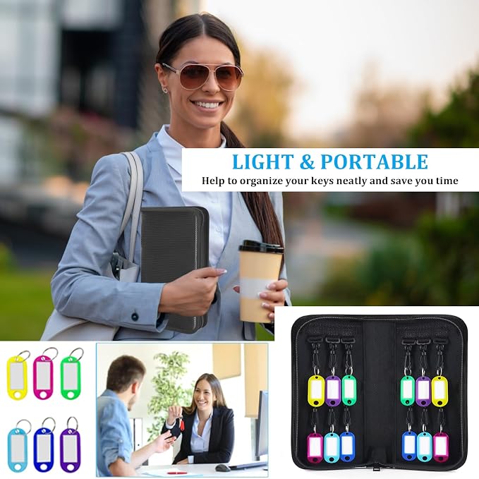 Portable Zippered Key Organizer, Waterproof Fireproof Key Case - Image 2