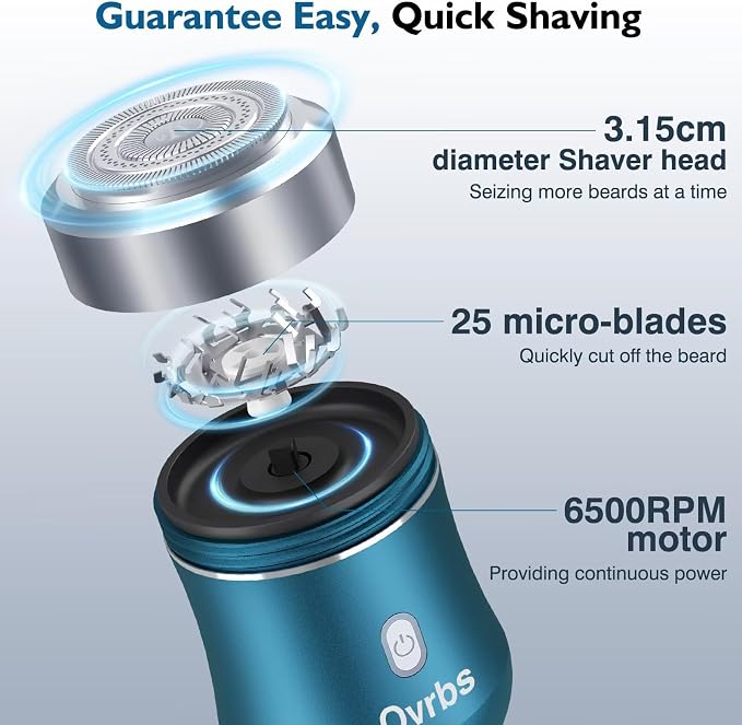 Mini Electric Razor, Aluminum Alloy Body, 3D Floating Shaver Head, Type-C - Image 2