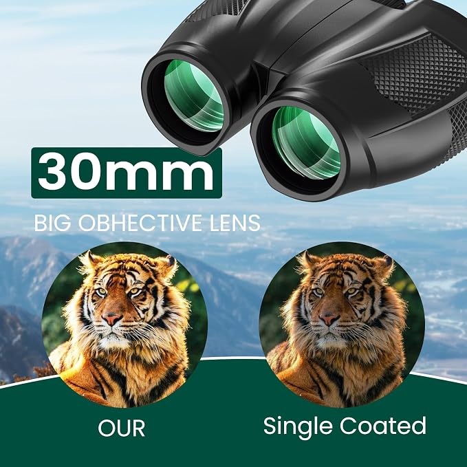 12x30 Compact Binoculars for Adults and Kids, High Power Lightweight Small - Image 2