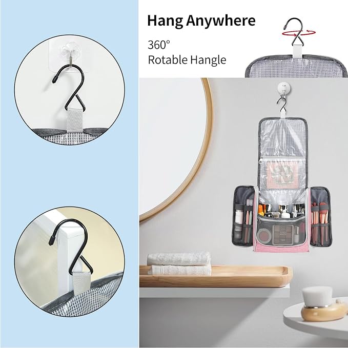Della Gao Big Capacity Portable Travel Hanging Toiletry Bag Men and Women - Image 5