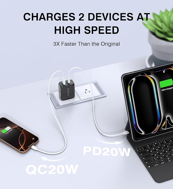 50W USB C Wall Charger Block, 5-Port C Charger Fast Charging Block PD Power - Image 6
