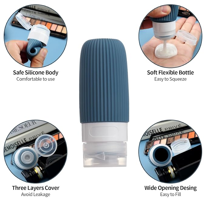 16 Pack Travel Bottles Set, TSA Approved Leak Proof Silicone Squeezable - Image 4