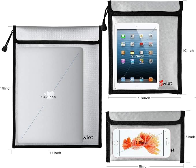 FunOwlet Fireproof Waterproof Document Bag, Fire and Water Resistant Safe - Image 2