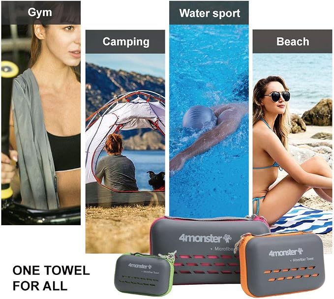 4Monster Camping Towels Super Absorbent, Fast Drying Microfiber Travel Towel - Image 8