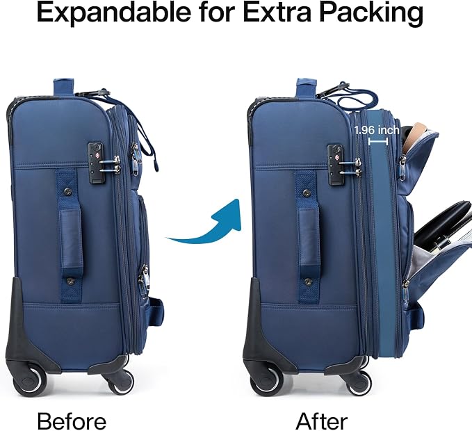 Hanke Luggage Sets 2 Piece Softside Expandable Luggage - Image 2
