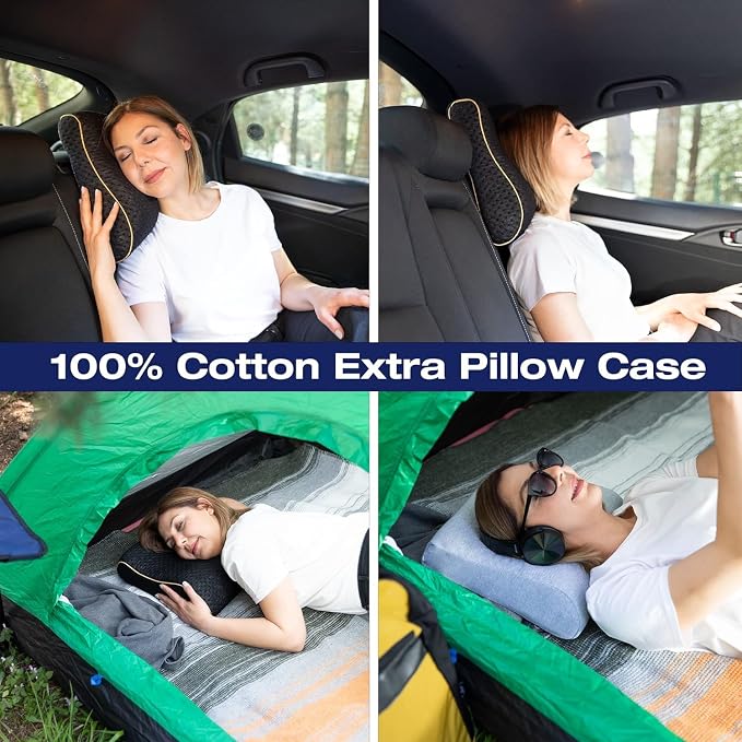 Travel & Camping Comfortable Memory Foam Pillow – Easy to Carry Portable Bag – - Image 4