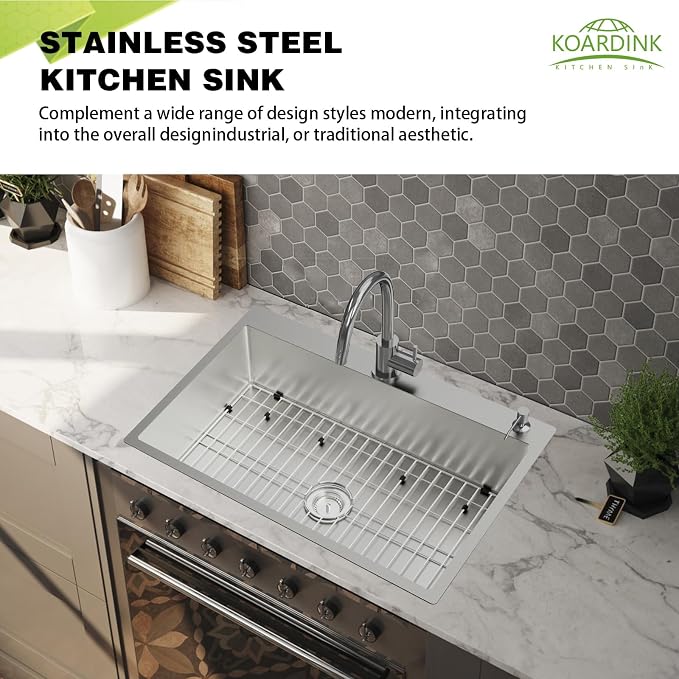 Stainless Steel Drop In 33x22 Inch Kitchen Sink - Image 2