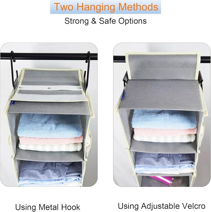 2 Pack Large-Sized Hanging Shoe Organizer 8-Shelf, Hanging Closet Organizer - Image 4