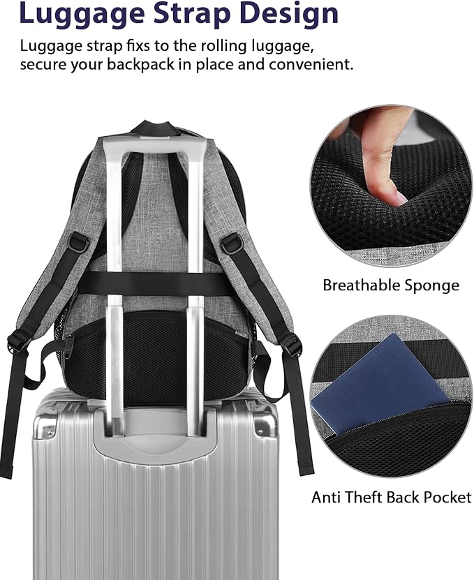 MATEIN Travel Laptop Backpack, 17 Inch Work TSA Approved Carry on Backpack - Image 3